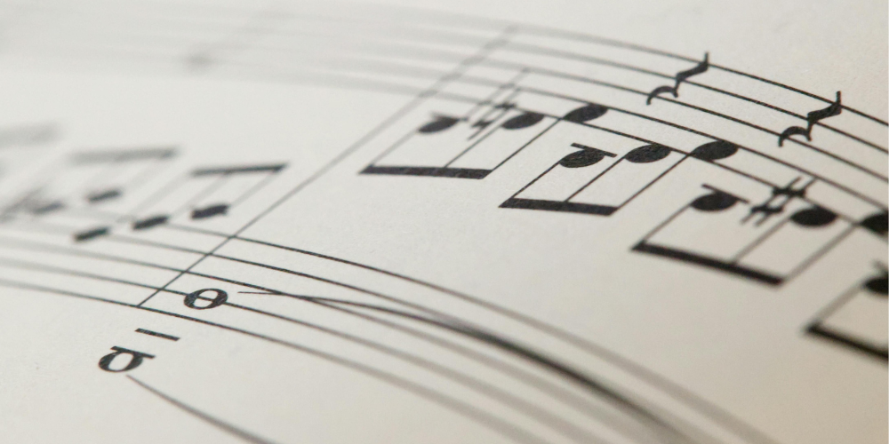 music notes on a page